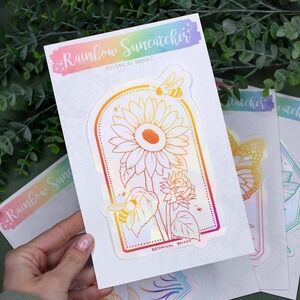 Sunflower & Bee Sun‎ Catcher Rainbow Maker Window Sticker - Indoor Window Decal